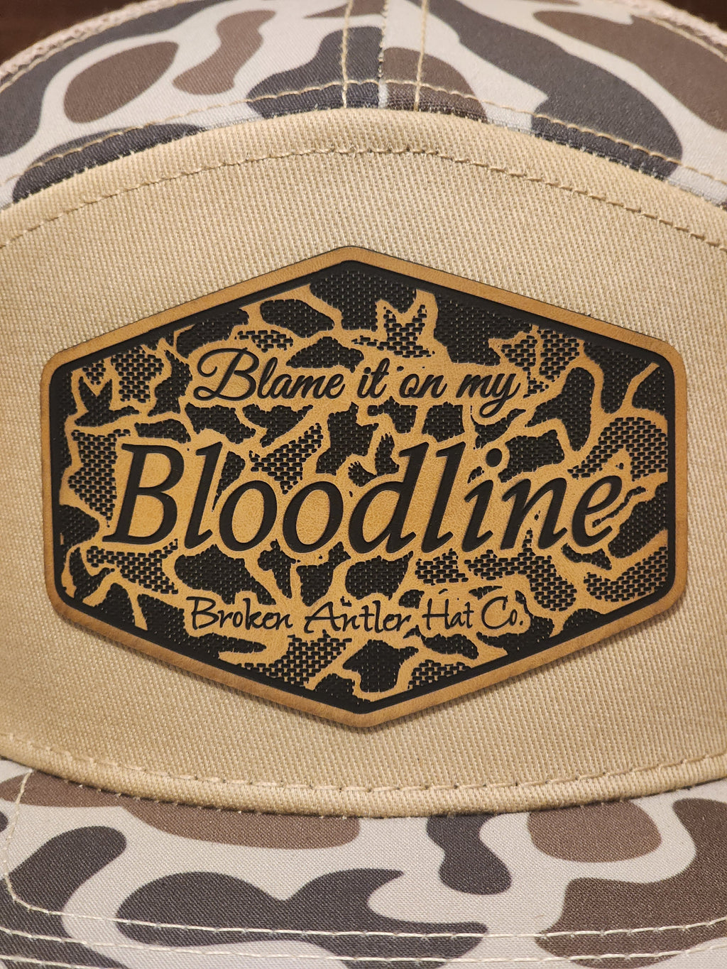Broken Antler Hat Co- Blame It On My Bloodline Duck Camo Patch