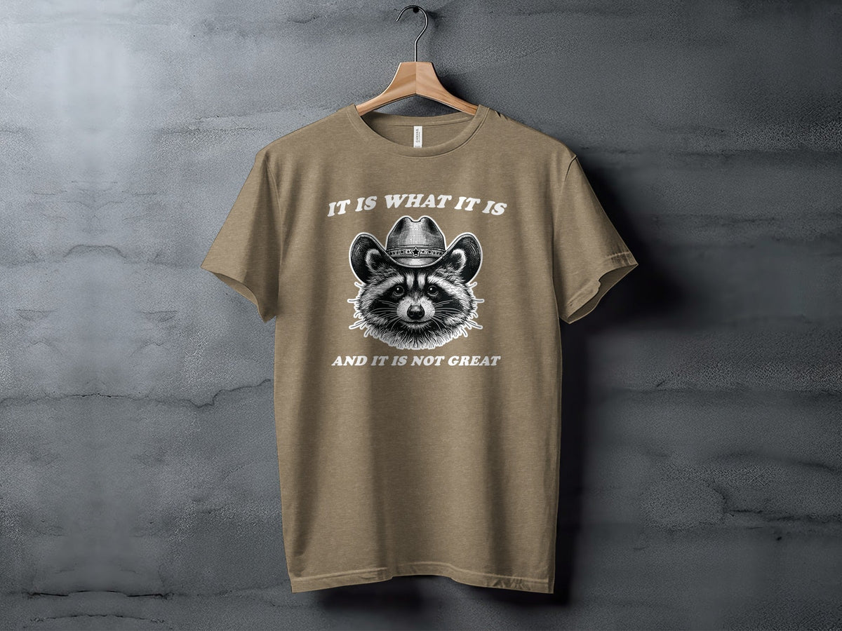 Bandit Cowboy Raccoon Graphic Animal Fashion Western T-Shirt
